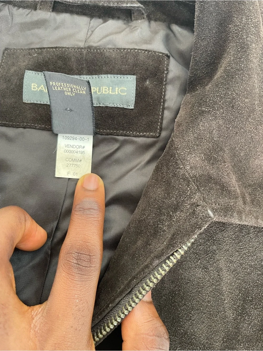 Banana Republic Dark Brown Suede Bomber Jacket